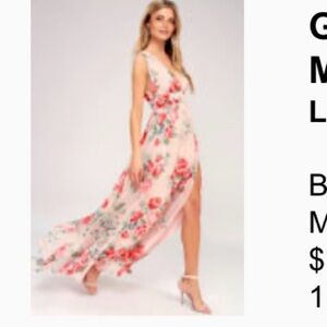 NWT Lulu's Garden Meandering Blush Floral Maxi Dress